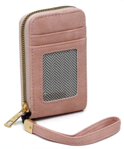 Fashion Accordion Card Holder Wallet Wristlet AD024 BLUSH